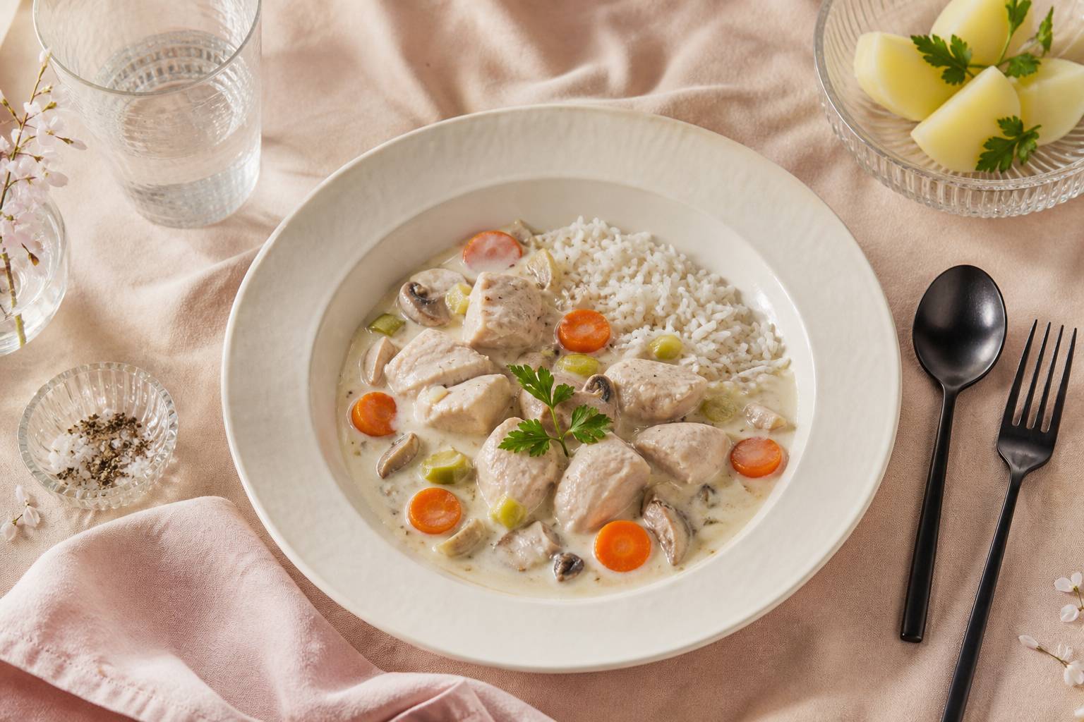 Délicieuse blanquette de dinde : un classique réconfortant revisité, Blanquette de dinde crémeuse : un