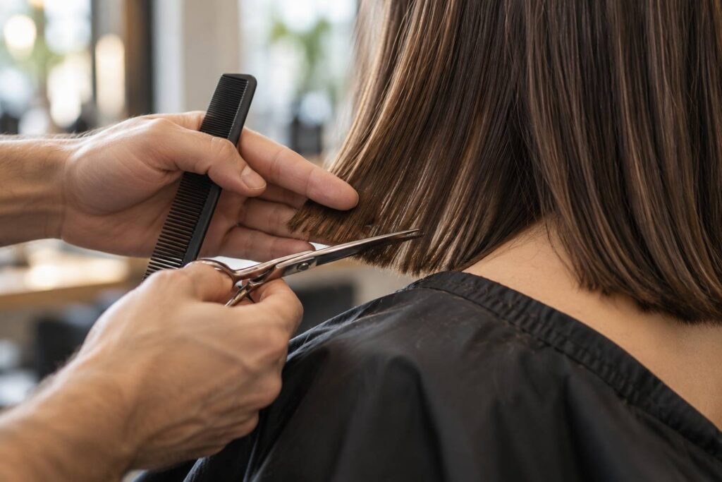 Illustration de détail sur le sujet : Longueur d’épaule : la coupe la plus difficile à réussir